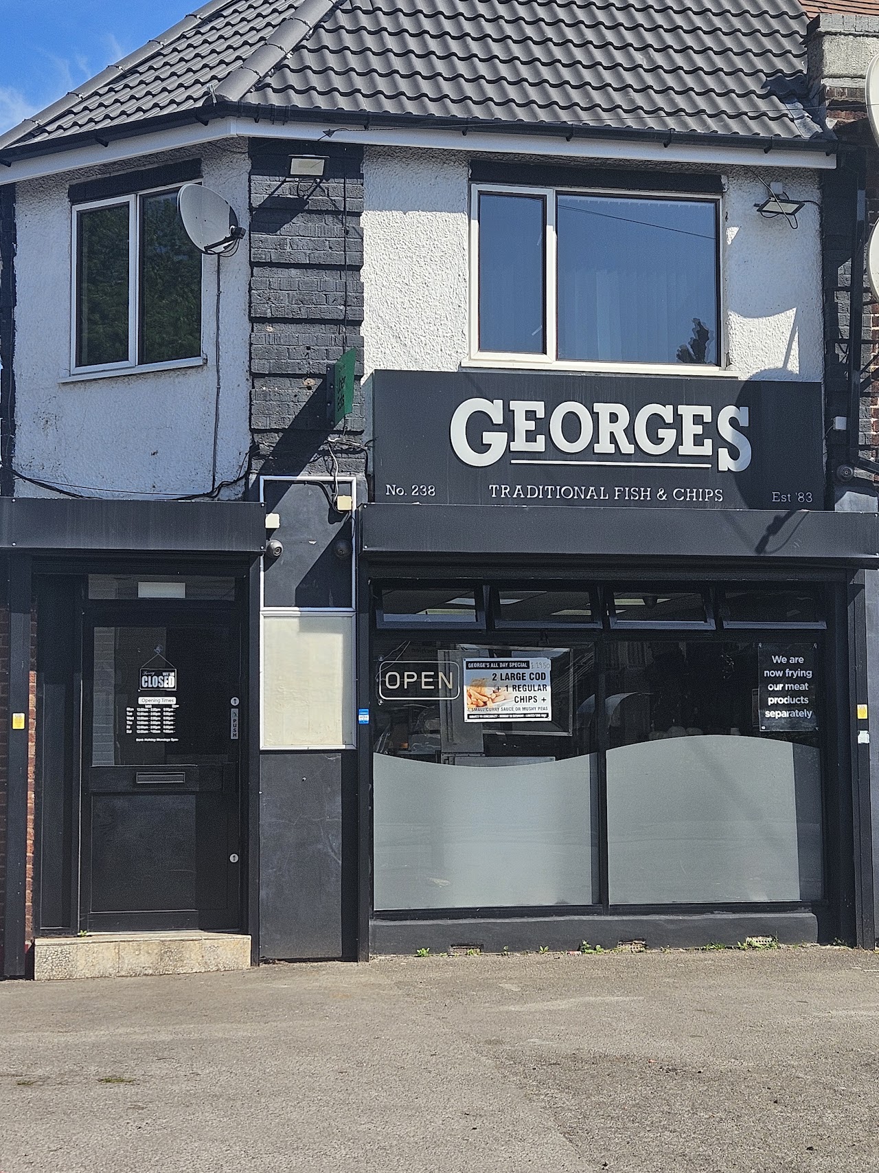 George's Traditional fish and chips .